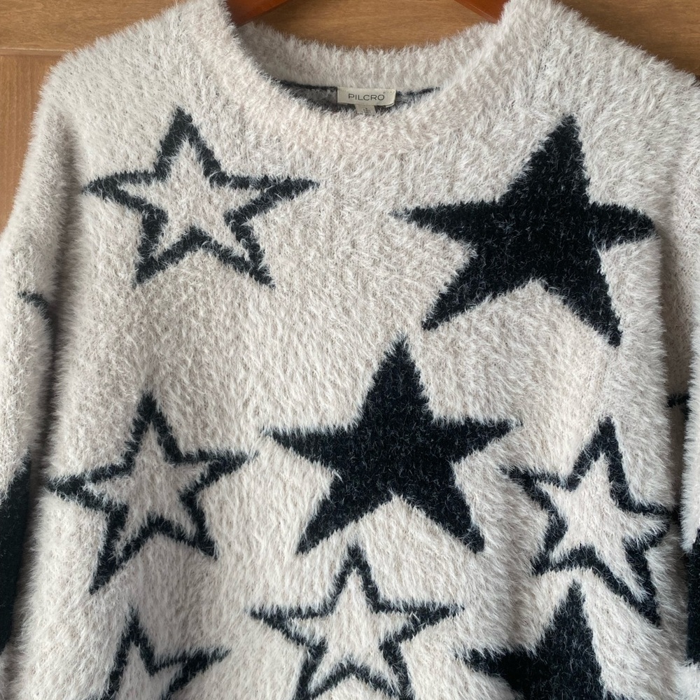NWOT Pilcro Anthropologie Patterned Eyelash Sweater - Picture 6 of 9
